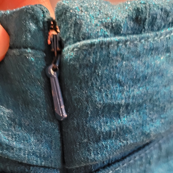 Aidan Mattox aqua blue stappy shimmery dress. - Picture 5 of 11